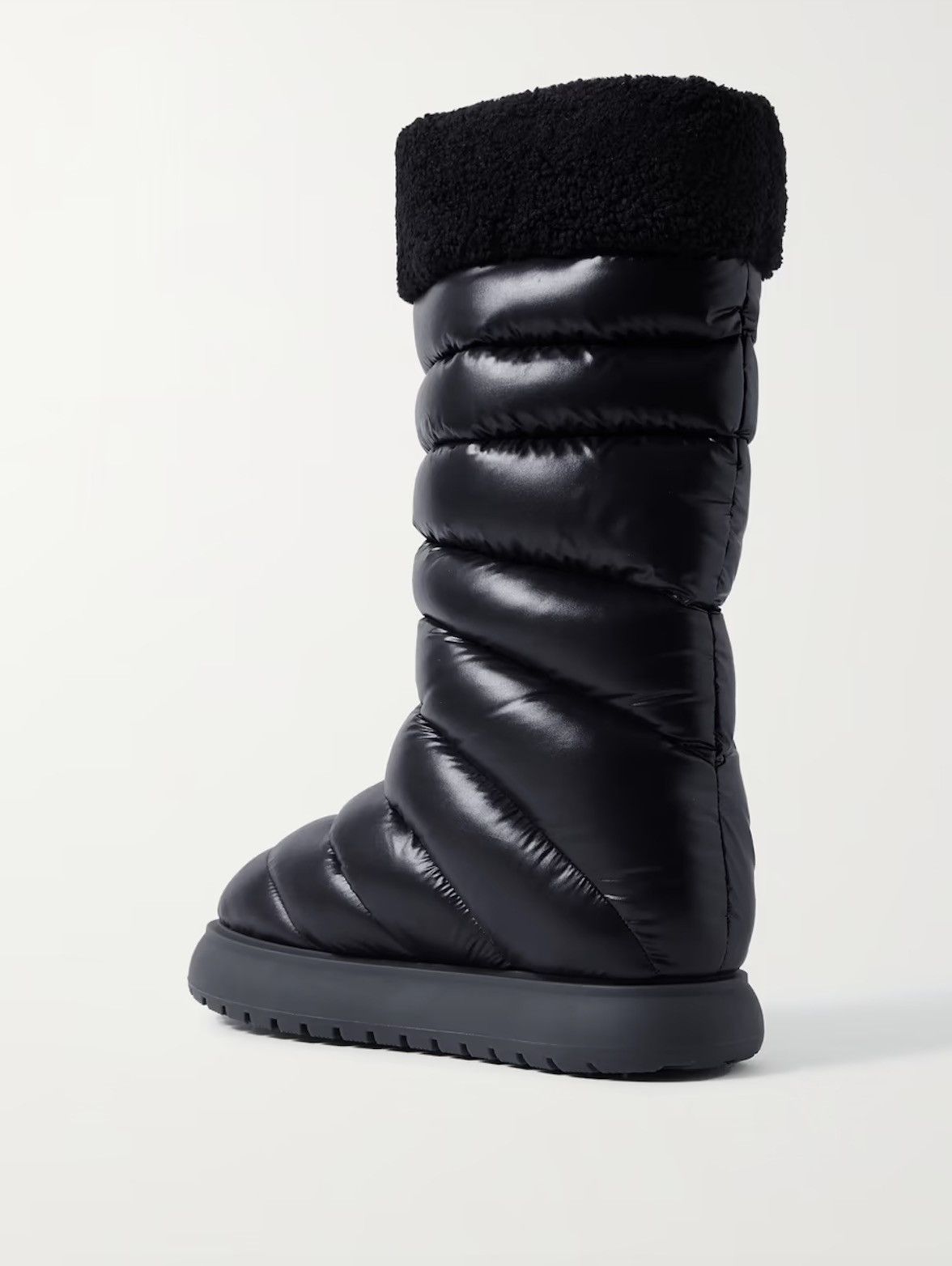 Moncler Gaia Fleece-trimmed Quilted Shell Boots Size US 9 / IT 39 - 2 Thumbnail