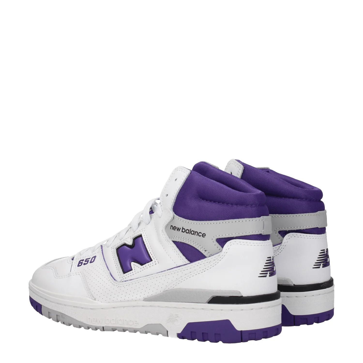 New Balance ob1o1e0925 Leather Hi-Top Sneakers in White/Violet Size US 11.5 / EU 44-45 - 4 Thumbnail