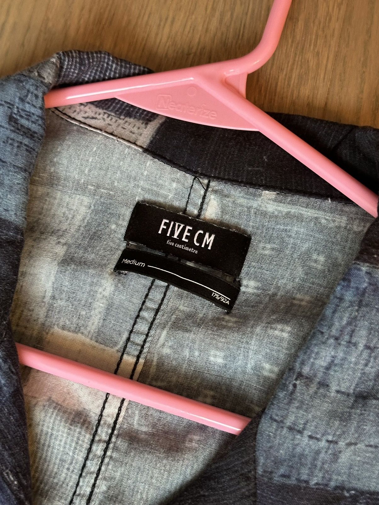SSENSE FIVE CM Blue Patchwork Camp Collar Shirt Size US M / EU 48-50 / 2 - 3 Thumbnail
