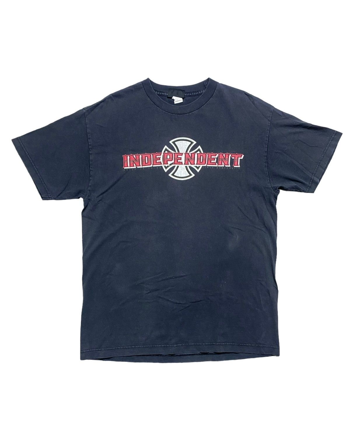 Nhs T Shirt Independent VINTAGE INDEPENDENT NHS TAG SPELLOUT LOGO TEE