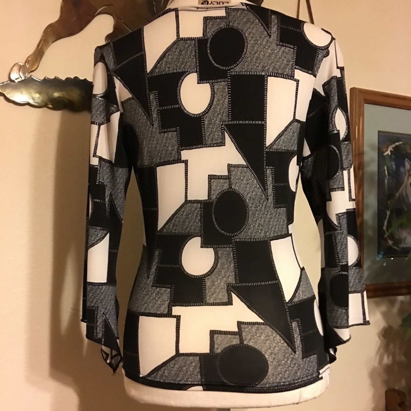 Other Luly K black & white stitch geometric top S Size S / US 4 / IT 40 - 4 Thumbnail