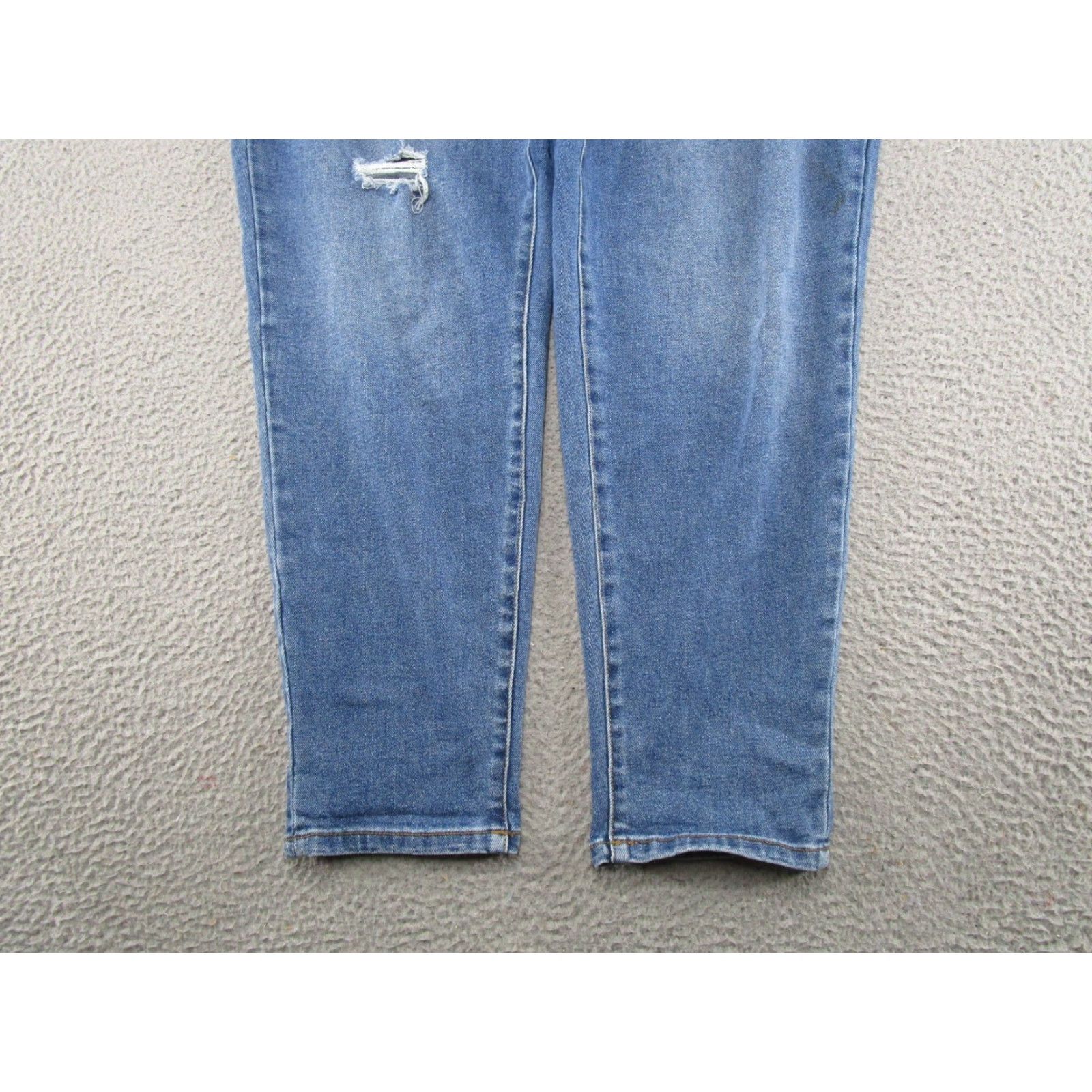 Vintage Maurices Women's Jeans Button Fly High Rise Blue Stretch Denim Ankle SZ 22W Read Size 40" / US 18 - 2 Thumbnail