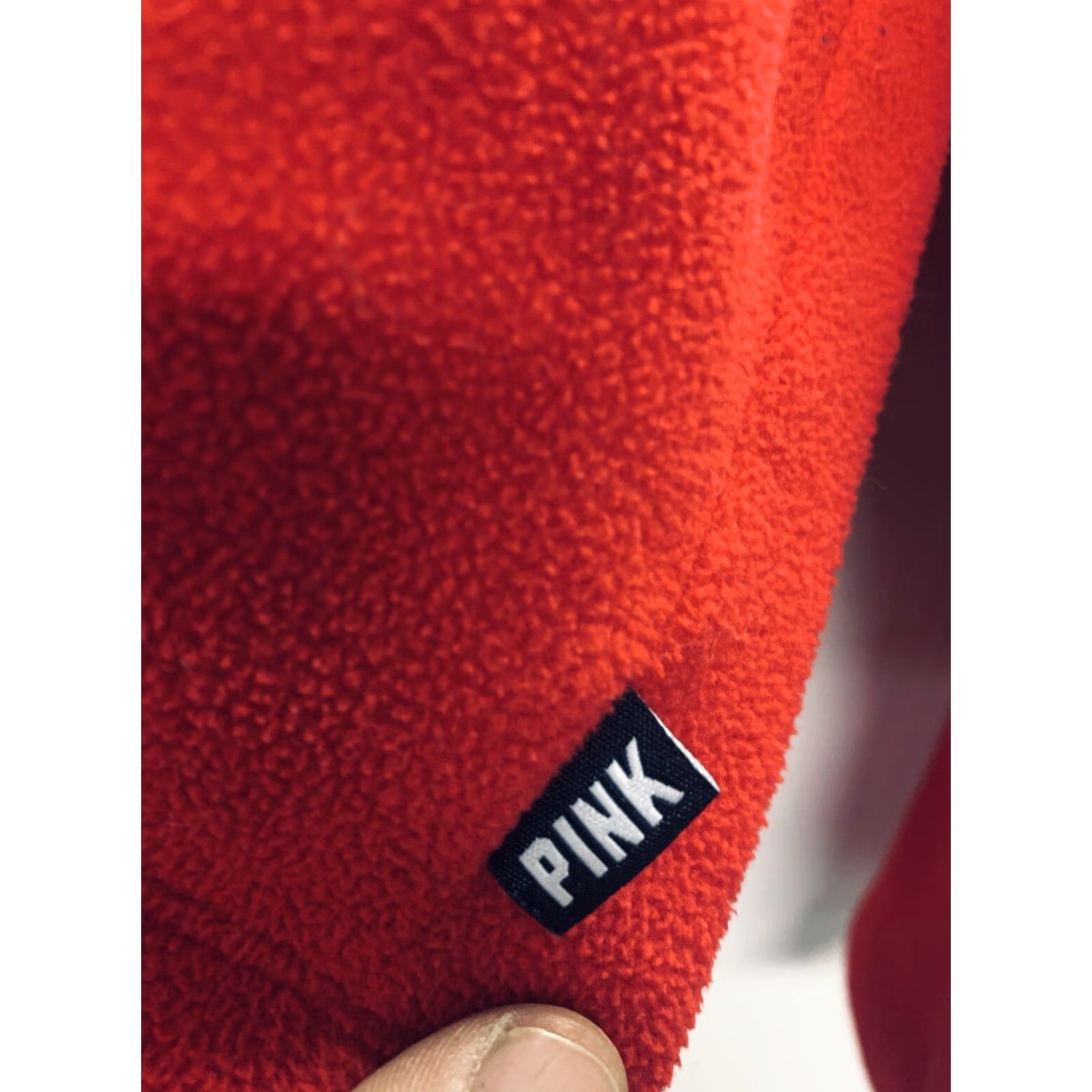 Victoria's Secret Victoria's Secret PINK Fleece Pullover 1/4 Zip Crop Red Shirt Womens L Regular Size Large Size L / US 10 / IT 46 - 4 Thumbnail