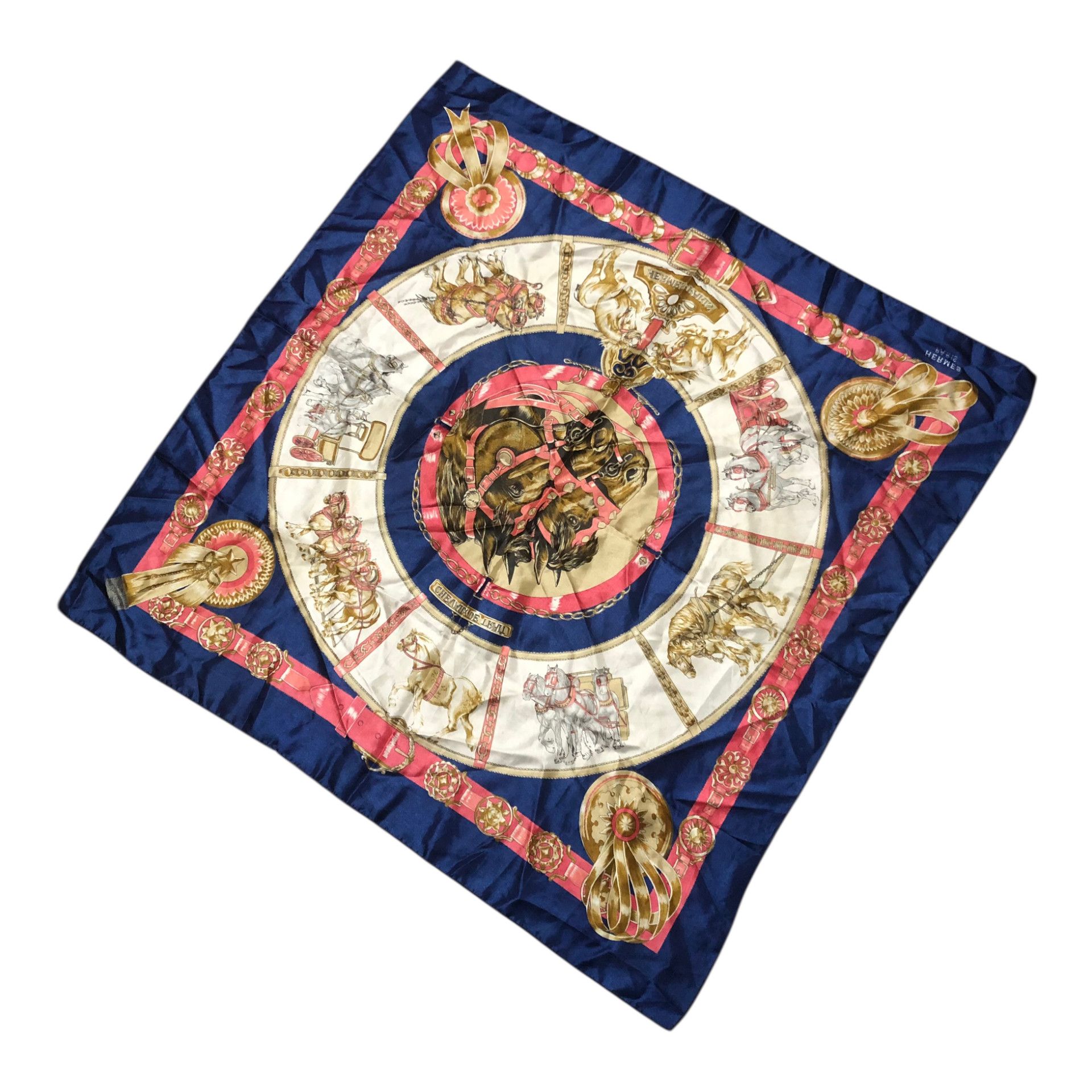 Vintage Vintage HERMÈS "Chevaux De Trait" Silk Scarf Size ONE SIZE - 2 Thumbnail