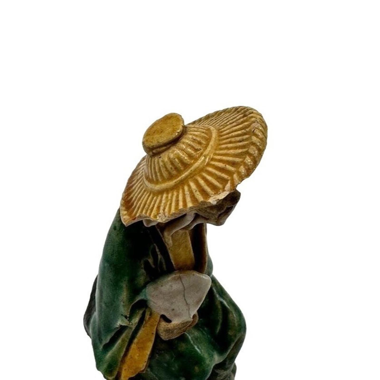 Designer Vintage Mud Man/Men Seated Green Yellow Figurine 3.5" Size ONE SIZE - 5 Thumbnail