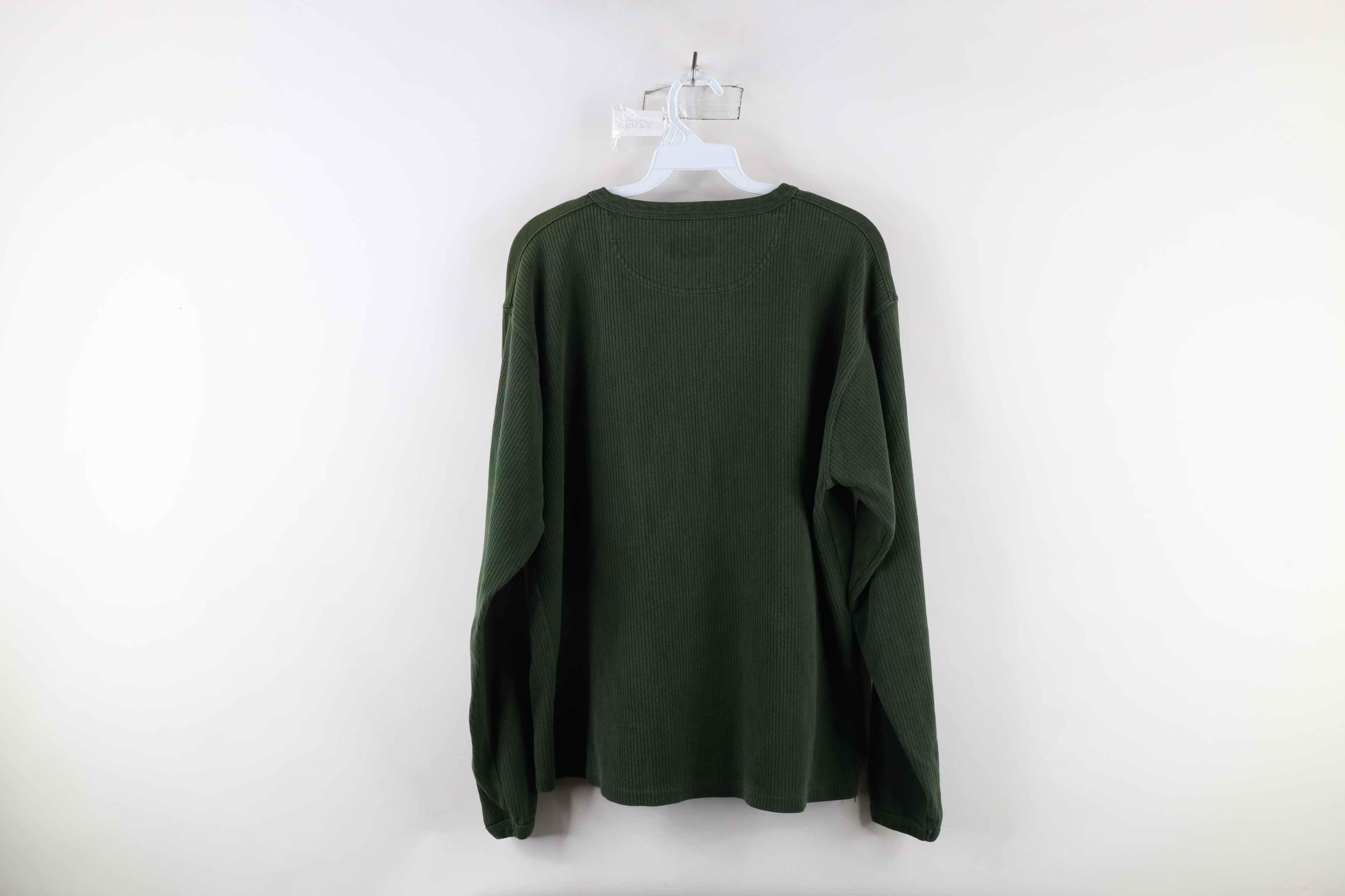 Vintage Vintage 90s Streetwear Ribbed Knit Boxy Fit Henley T-Shirt Size US L / EU 52-54 / 3 - 9 Thumbnail