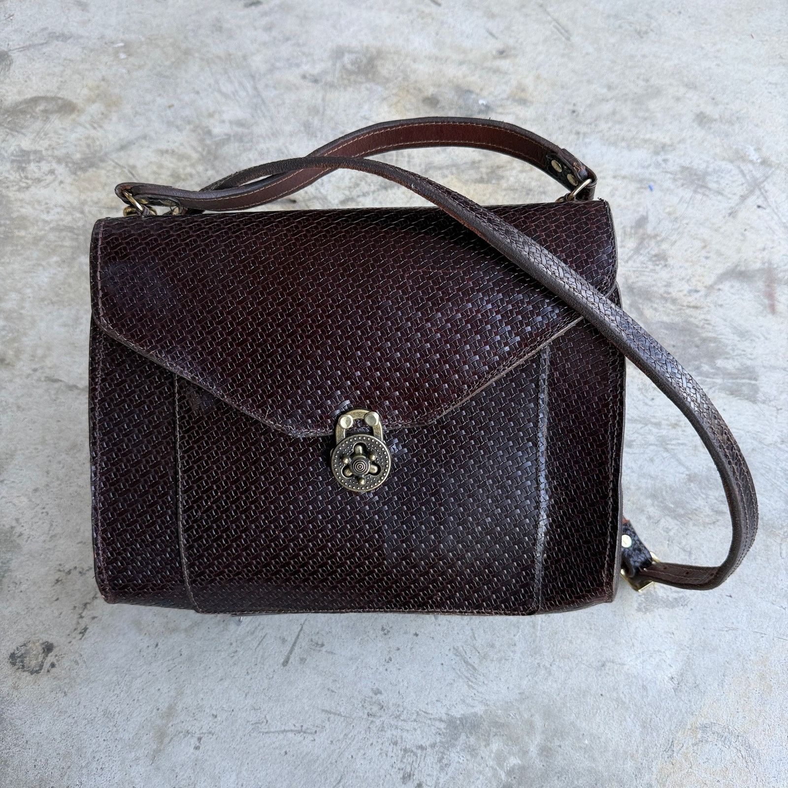 Other Vintage Y2K Woven Leather Western Turn Lock Shoulder Bag Size ONE SIZE - 1 Thumbnail