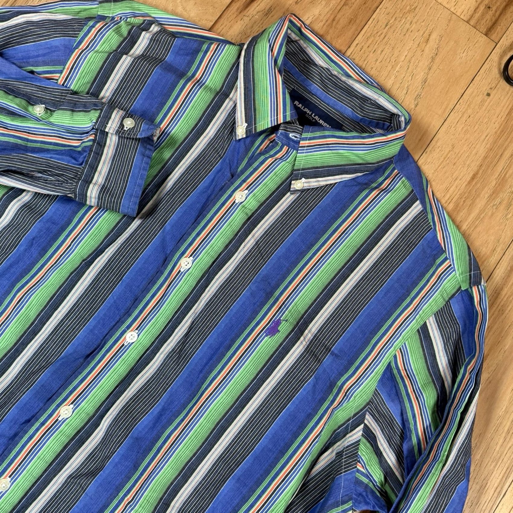 Polo Ralph Lauren VTG Polo Ralph Lauren Golf Button-Up Shirt Mens Large Multicolor Stripe Long Sleeve L Shirt Mens Mens Shirts Size US L / EU 52-54 / 3 - 2 Thumbnail
