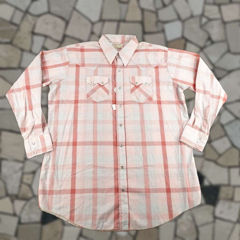 Vintage Vintage Dee Cee Western Shirt Mens 18 2XL Red Plaid Pearl Snap Long Tail USA 70s Size US XXL / EU 58 / 5 - 1 Thumbnail
