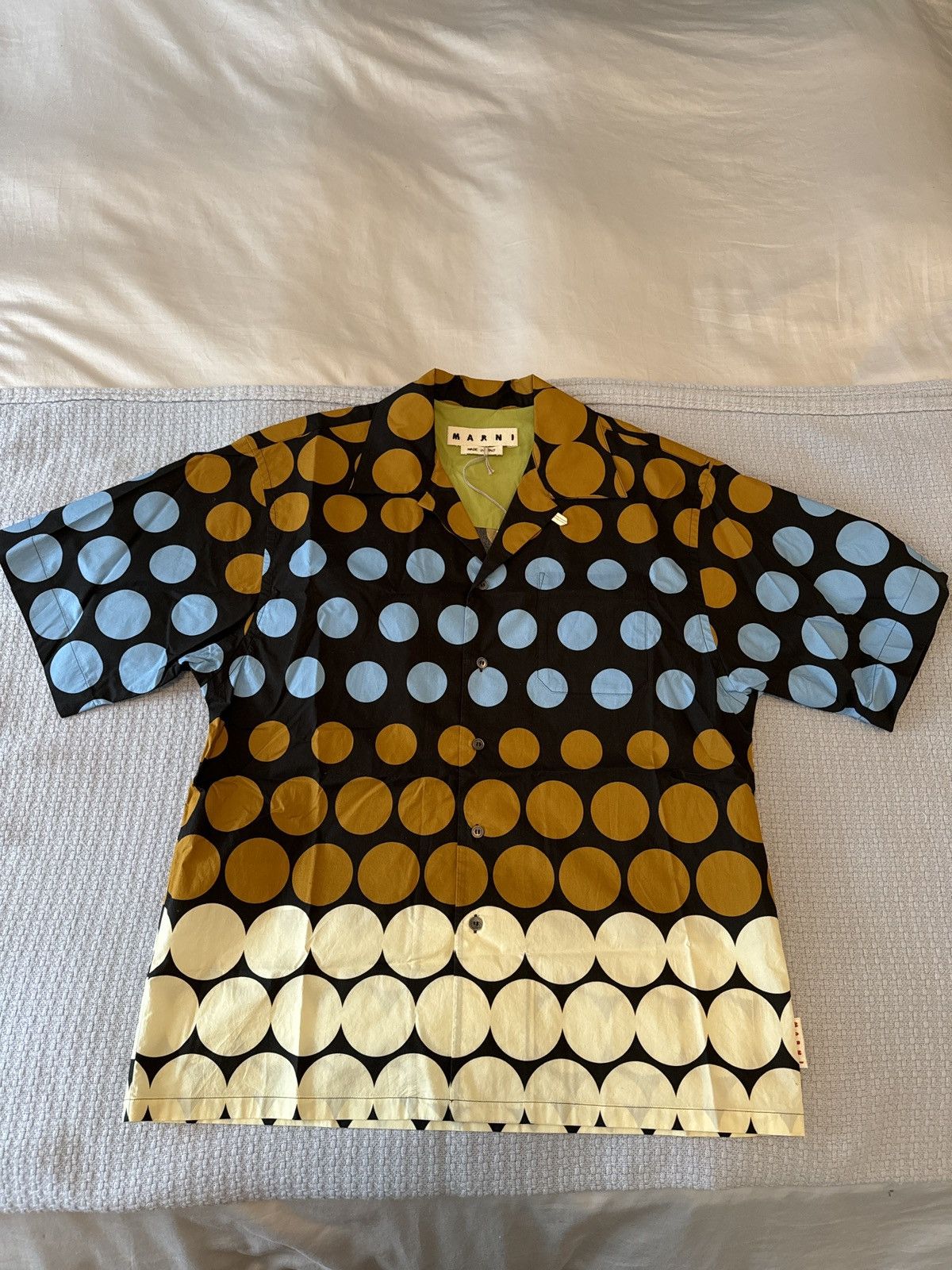 Marni Marni Men’s Dot Printed Short Sleeve Shirt Size US S / EU 44-46 / 1 - 1 Thumbnail