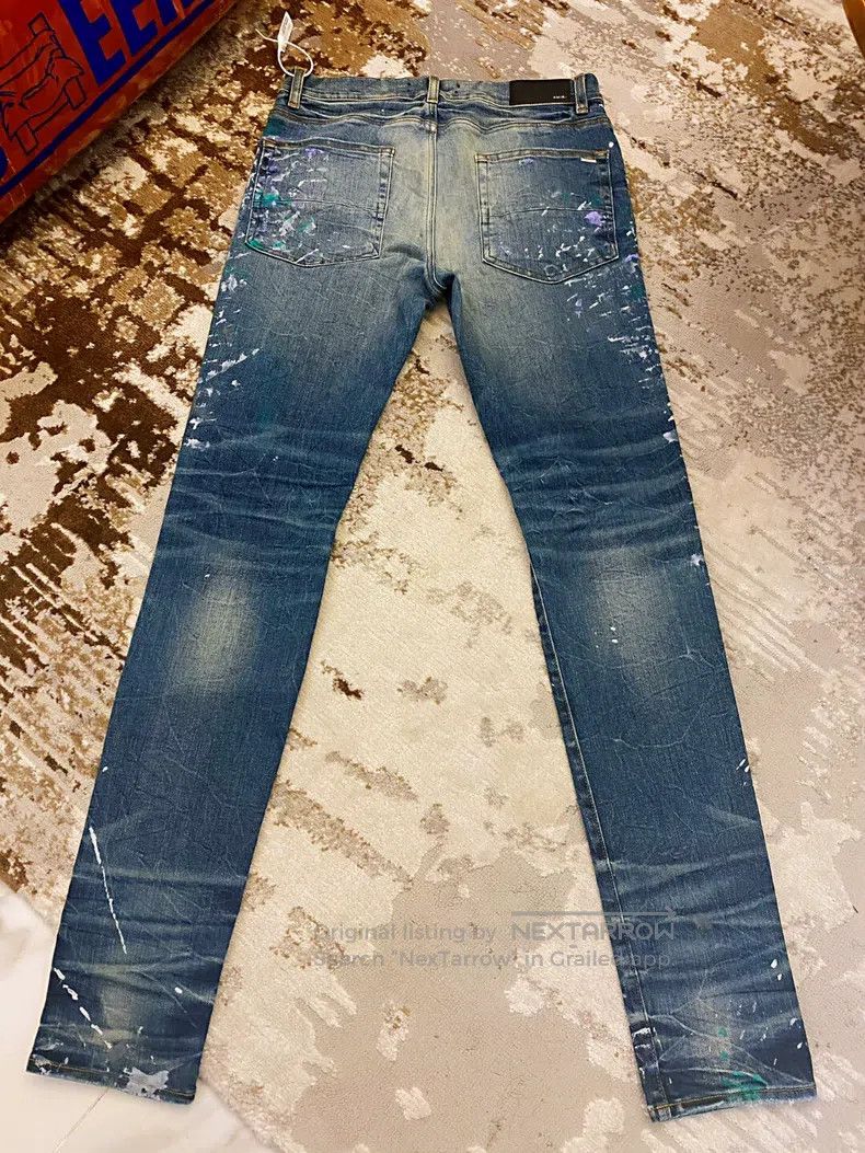 Amiri Amiri Splattered Colorful Destroyed Blue Bull Size 34 Size US 34 / EU 50 - 2 Thumbnail