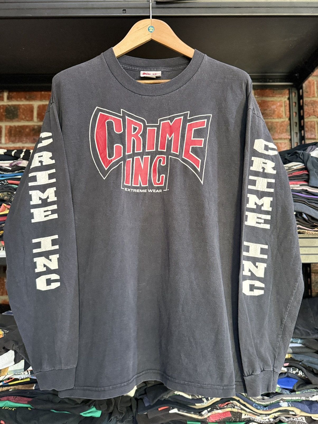 Girl Skateboards Rare Vintage 90s CRIME ING Extreme Wear Skateboard Grunge T Size US XL / EU 56 / 4 - 1 Thumbnail