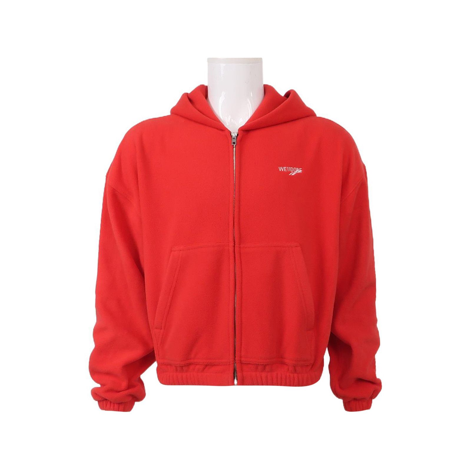 WE11DONE We11done Red Logo Fleece Zip Hoodie S Size US S / EU 44-46 / 1 - 1 Thumbnail