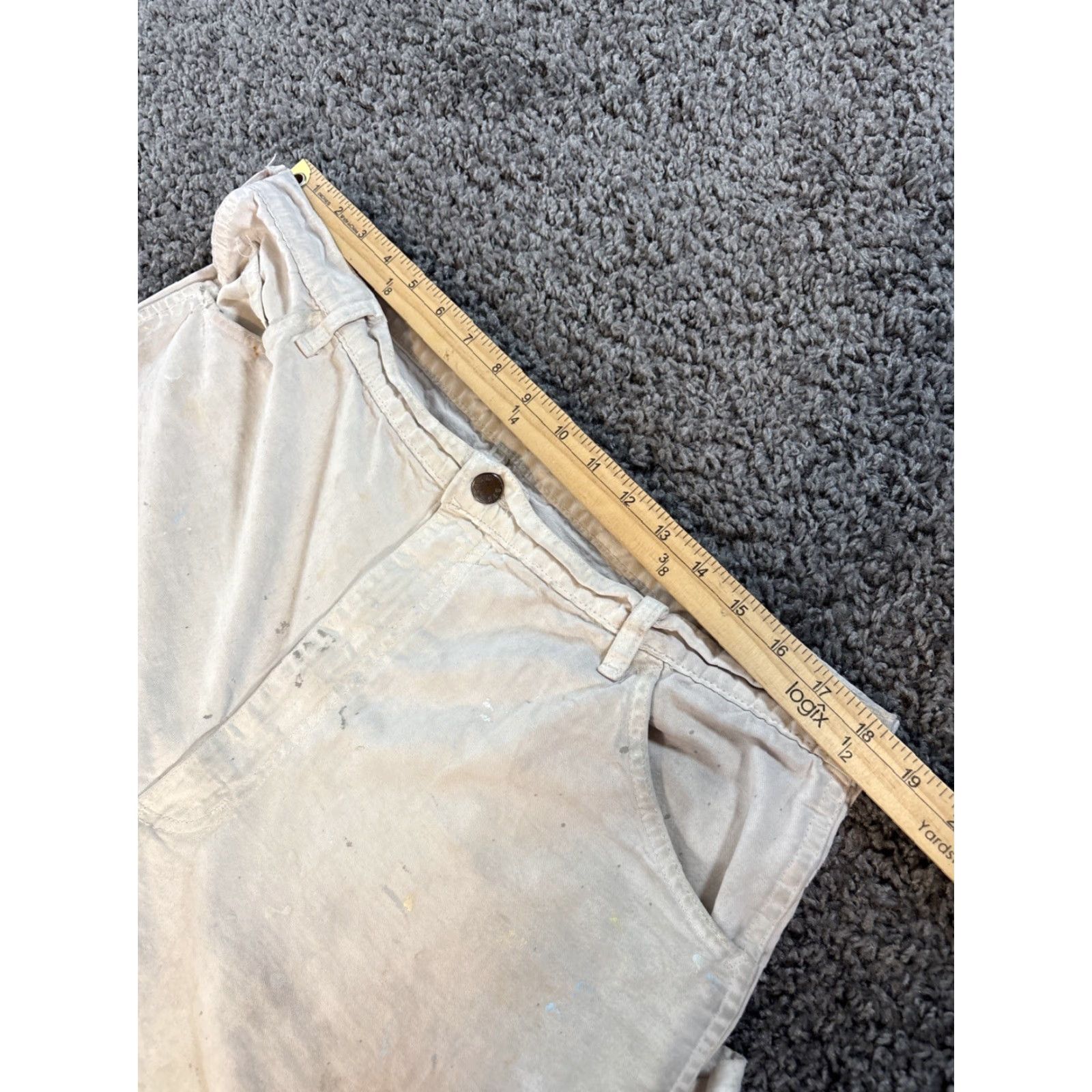 Vintage VINTAGE Big Yank Carpenter Pants Mens 38x28 Canvas Workwear USA Made Pants 5-Pocket Design Straight Leg 80s 90s Retro USA White Cotton Sanforized Size US 38 / EU 54 - 6 Thumbnail