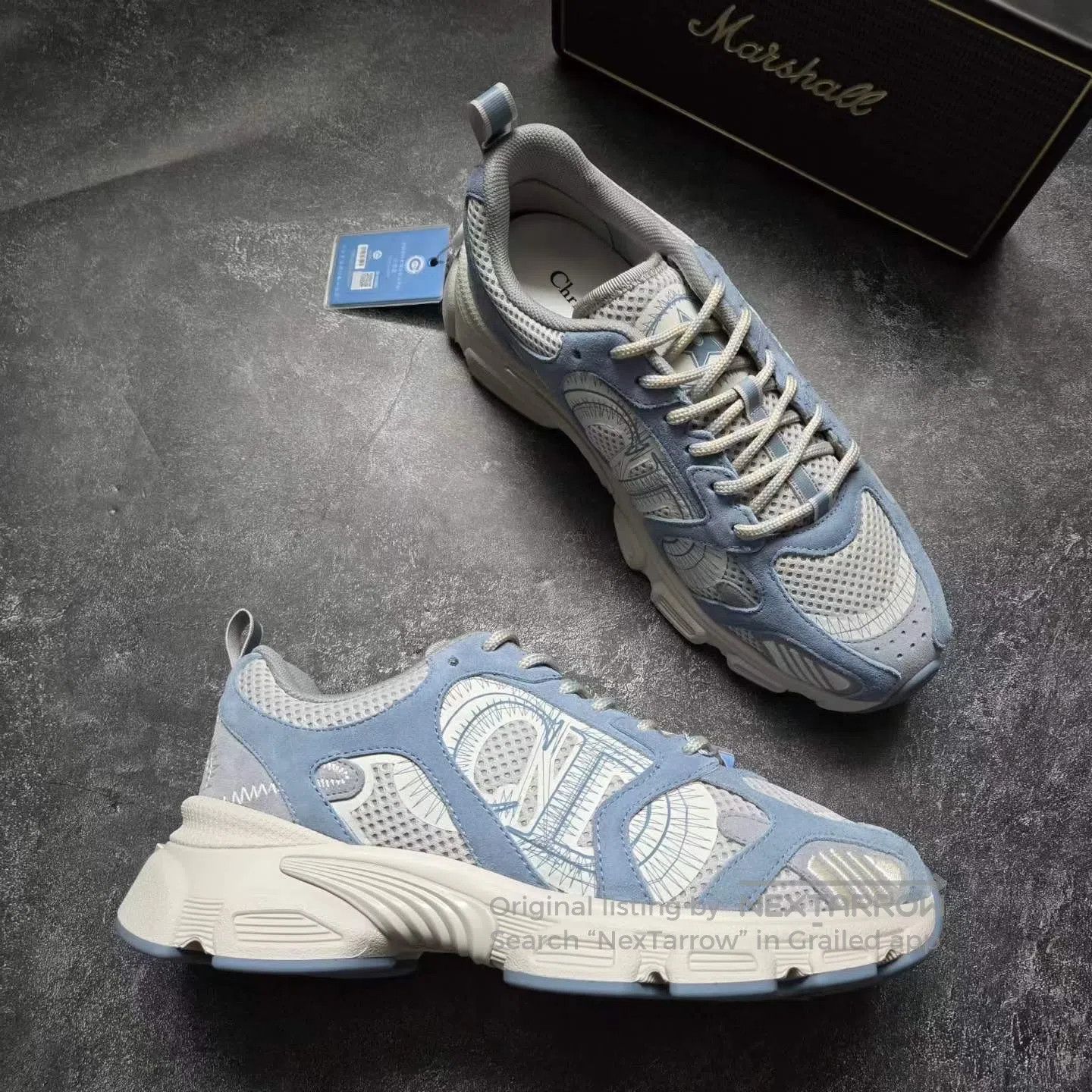Dior Dior Chrono Sneaker in White and Sky Blue| Size US 8.5 / IT 38.5 - 6 Thumbnail