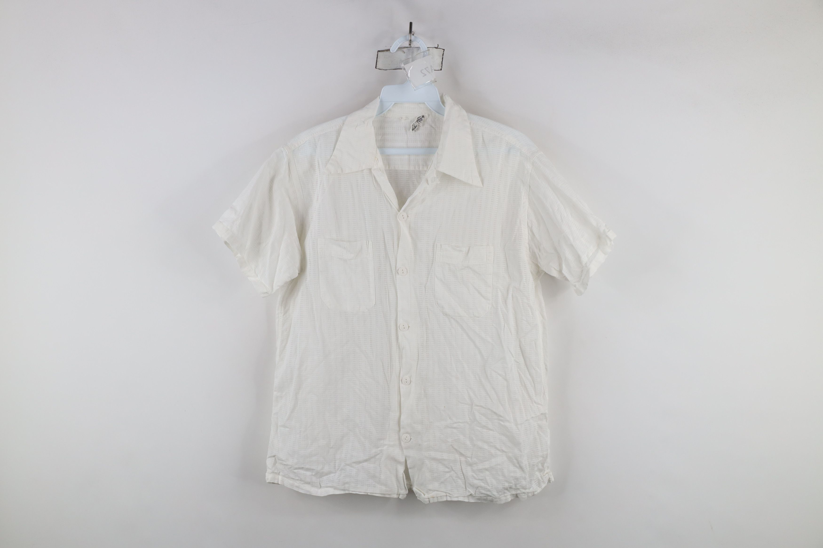 Vintage Vintage 60s Rockabilly Collar Button Shirt White Japan Size US M / EU 48-50 / 2 - 1 Thumbnail