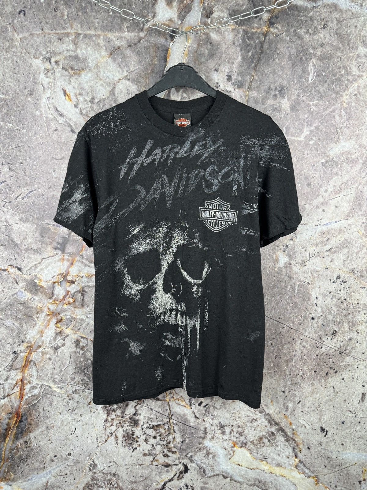 Harley Davidson Harley Davidson Skull Graphic TShirt Newmarket England Black Size US M / EU 48-50 / 2 - 2 Thumbnail