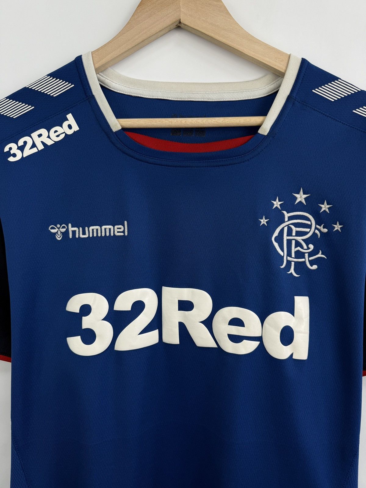 Hummel 🏴󠁧󠁢󠁳󠁣󠁴󠁿 2018/19 Hummel Glasgow Rangers Home Jersey Rare Hype Retro Size US XL / EU 56 / 4 - 4 Thumbnail
