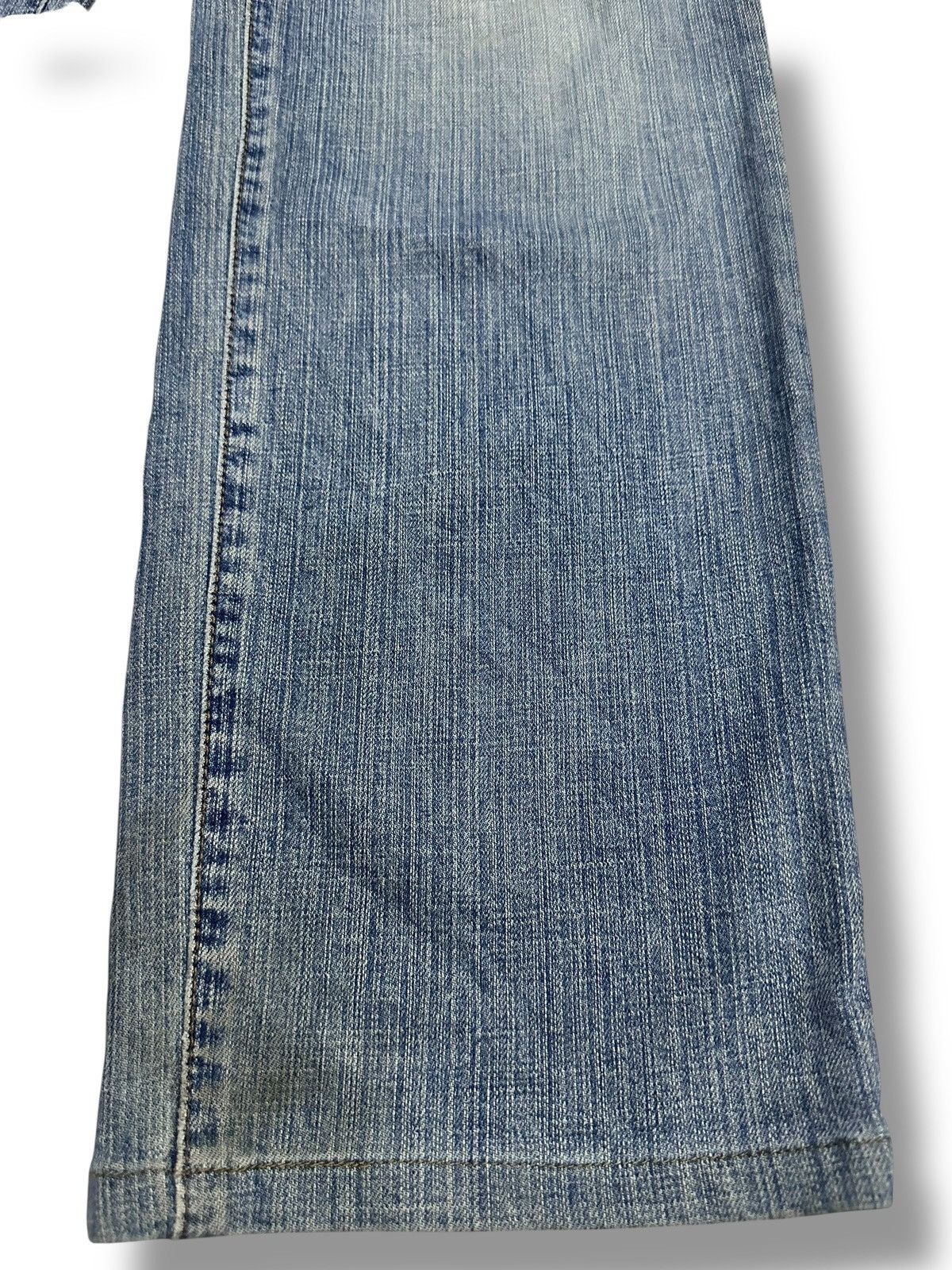 Japanese Brand Wrangler Rare Silver Colour Wideleg Style and Faded Wash Size US 30 / EU 46 - 11 Thumbnail