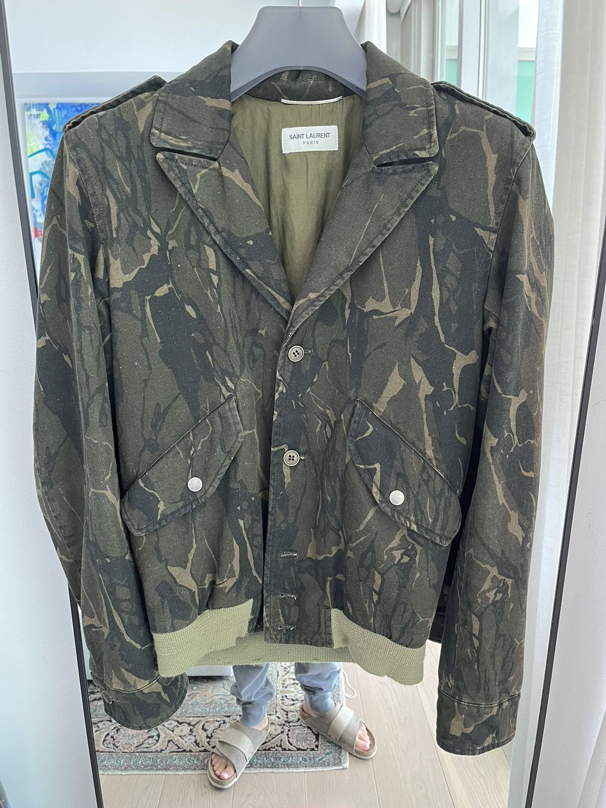Hedi Slimane × Saint Laurent Paris Camo Saint Laurent Bomber Size US S / EU 44-46 / 1 - 1 Thumbnail