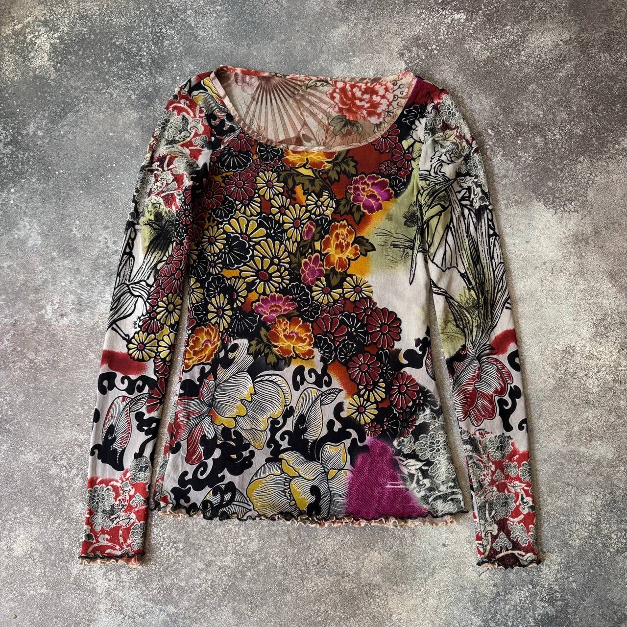 20471120 × Hysteric Glamour × Vintage Amazing Vintage Floral Mesh Long Sleeve Top Size M / US 6-8 / IT 42-44 - 1 Thumbnail