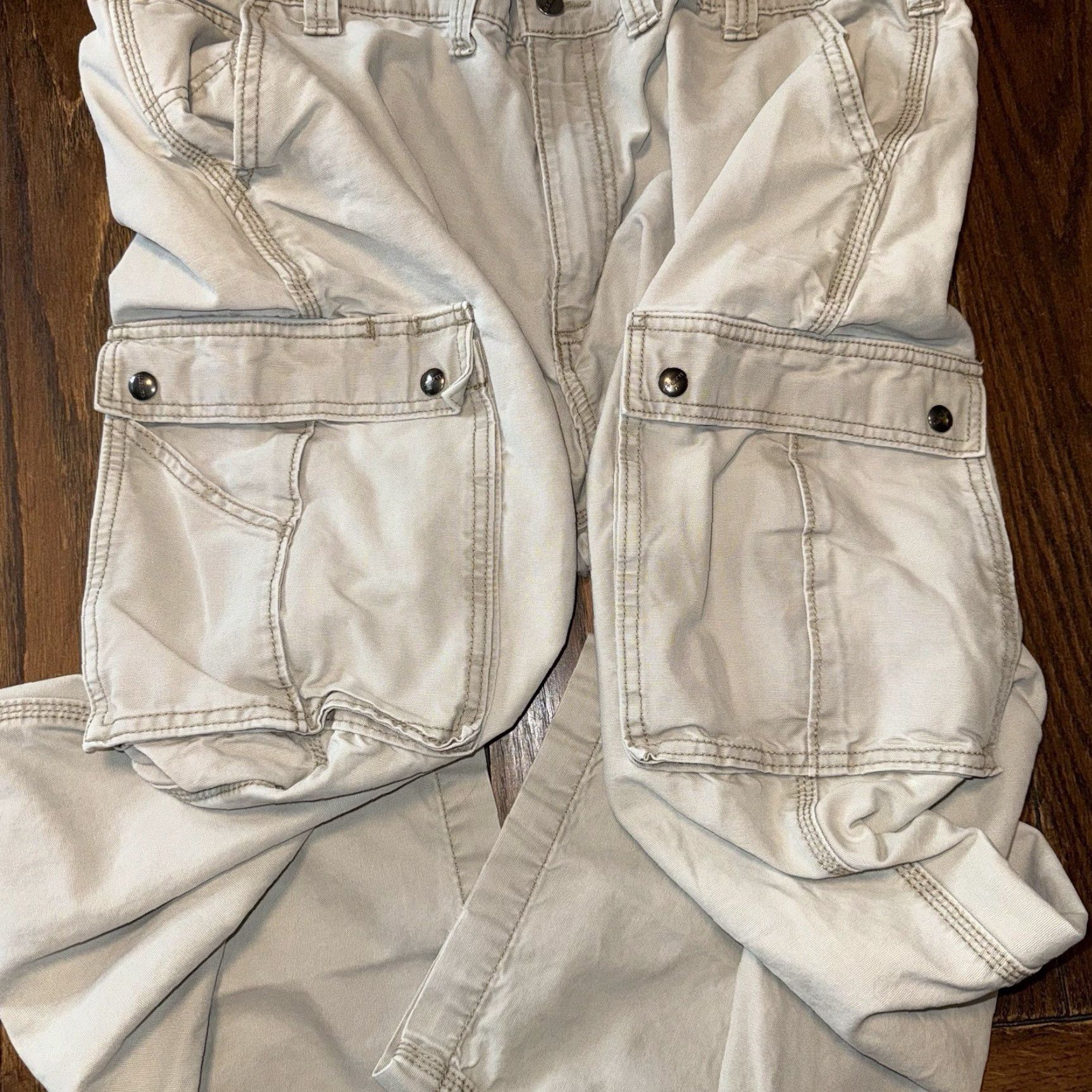 Carhartt VINTAGE Carhartt Mens Size 44x30 Cargo Pants 100272-232 Relaxed Fit Snap Button Khaki Cargo Pants Mens Straight Leg 42x28.5 13 Rise 9.5 Leg Open Size US 44 / EU 60 - 3 Thumbnail