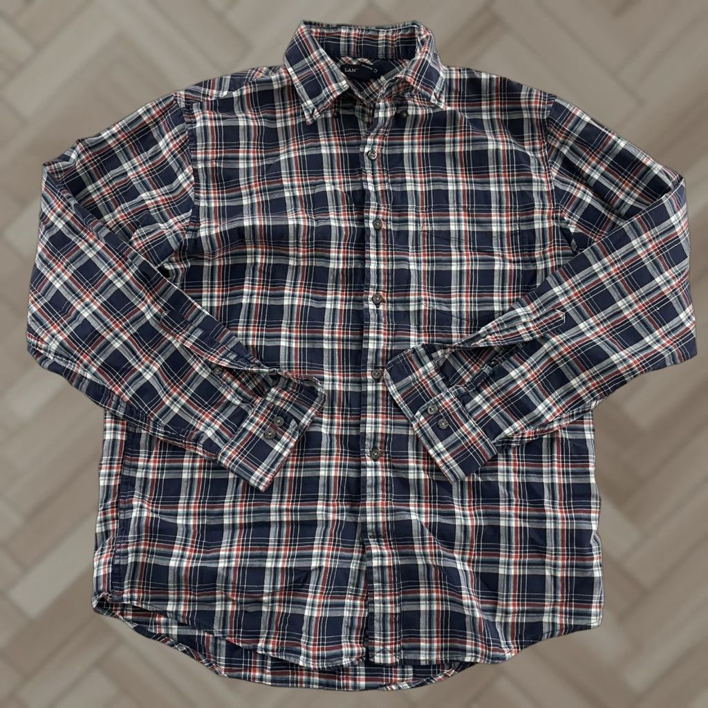 Lands' End Lands' End Plaid Flannel Traditional Long Sleeve Button Front Shirt Mens M Blue Size US M / EU 48-50 / 2 - 1 Thumbnail