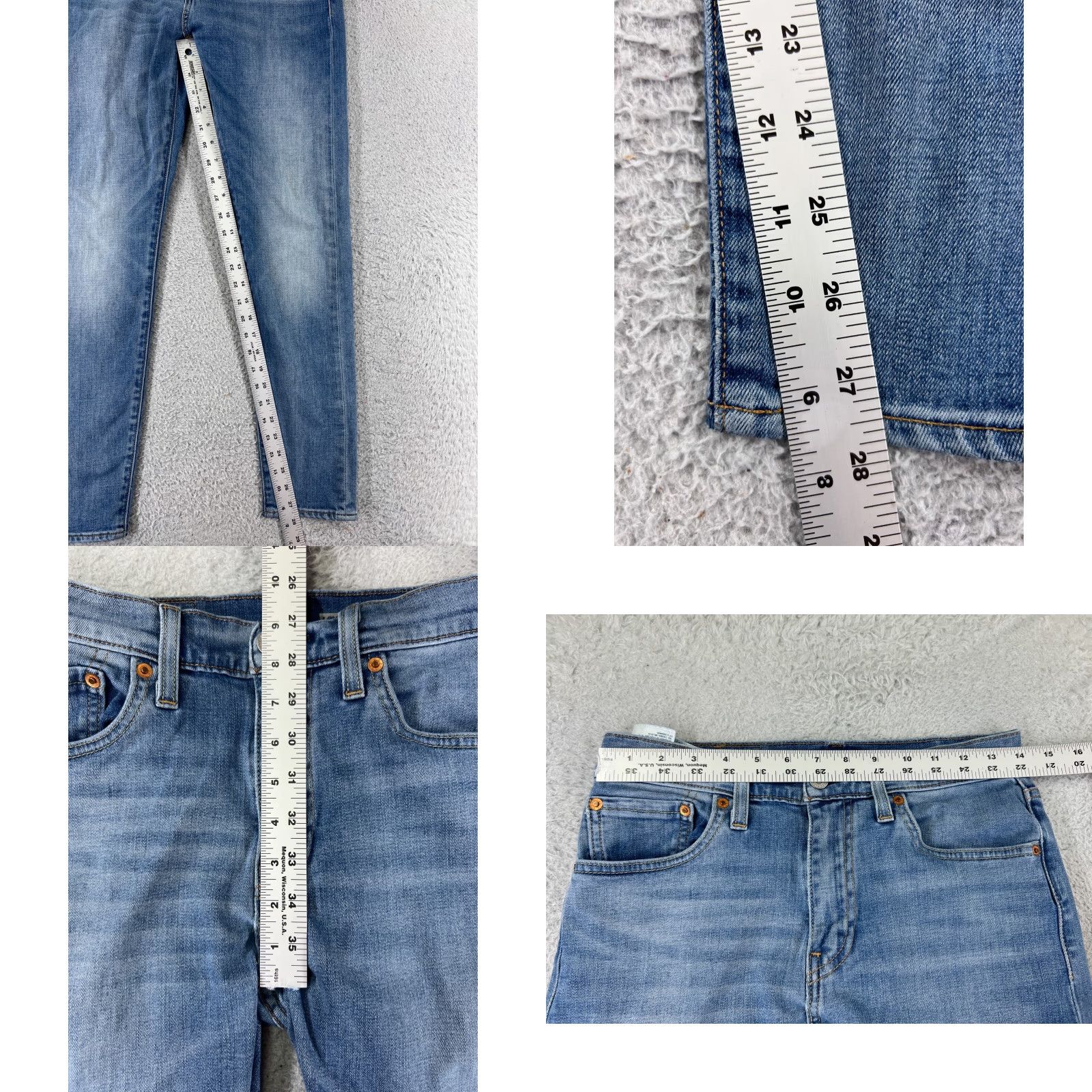 Levi's Levis 512 Jeans Adult 29 Blue Denim Cotton Slim Tapered 5-Pocket Design Regular 29x30 Mens Size US 29 - 9 Thumbnail