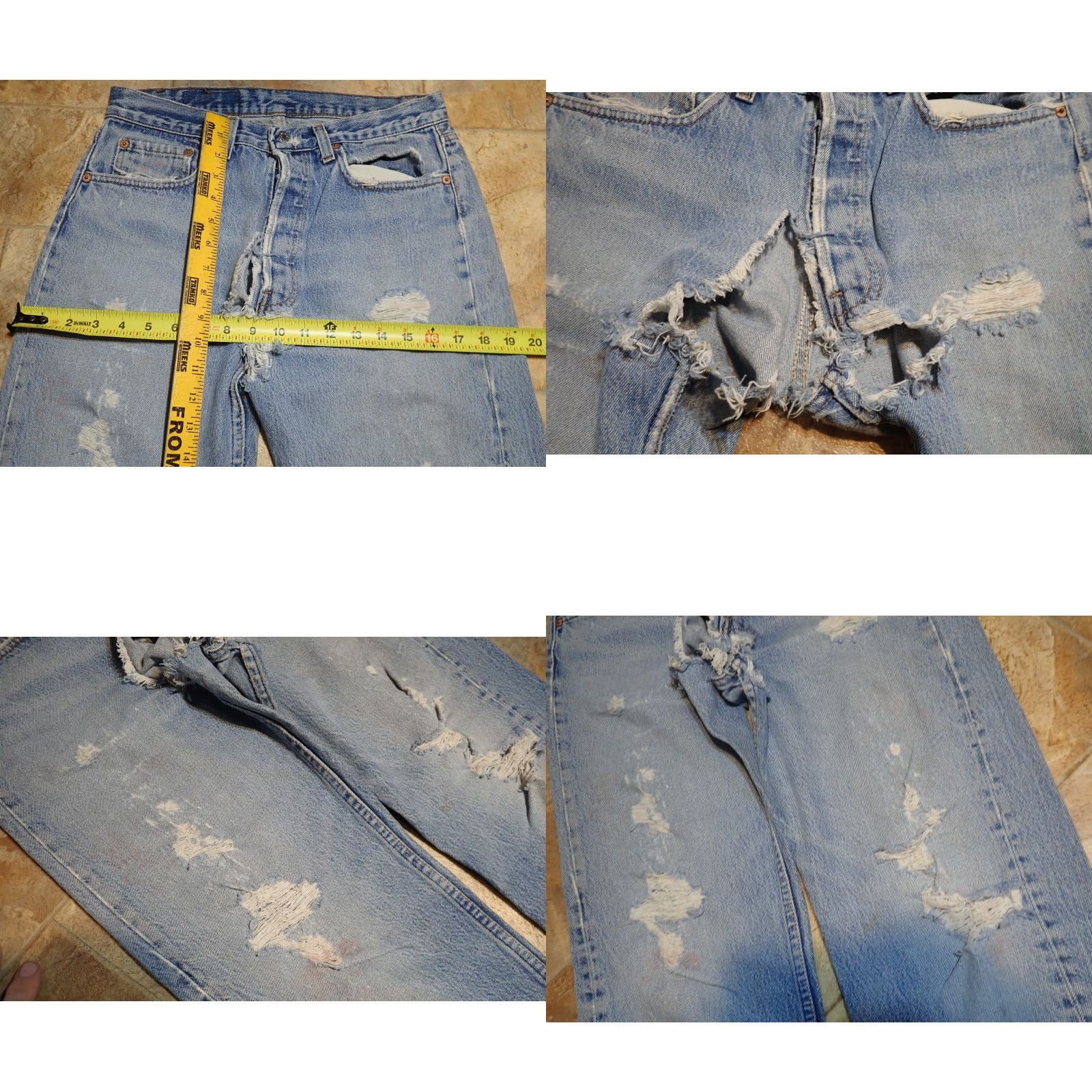 Levi's VINTAGE Levi's 501 Blue Jeans Distressed 31W 29L 80s Button Fly Mens Size US 29 - 8 Thumbnail