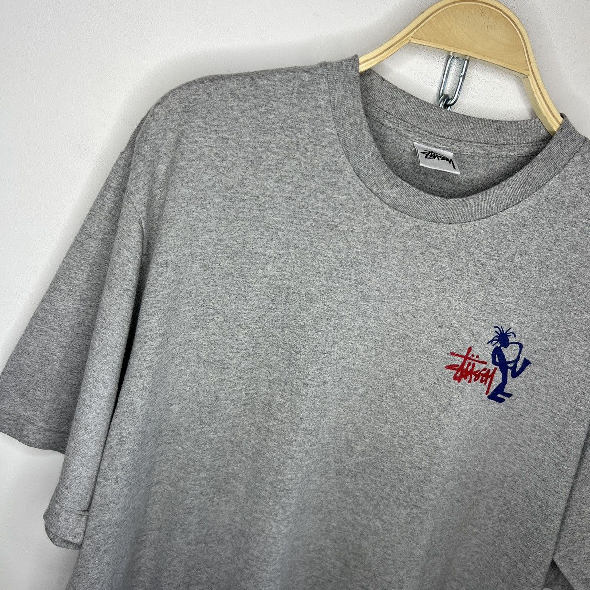 Stussy × Vintage 90s vintage Stussy Sax Man small front big back logo Size US L / EU 52-54 / 3 - 8 Thumbnail