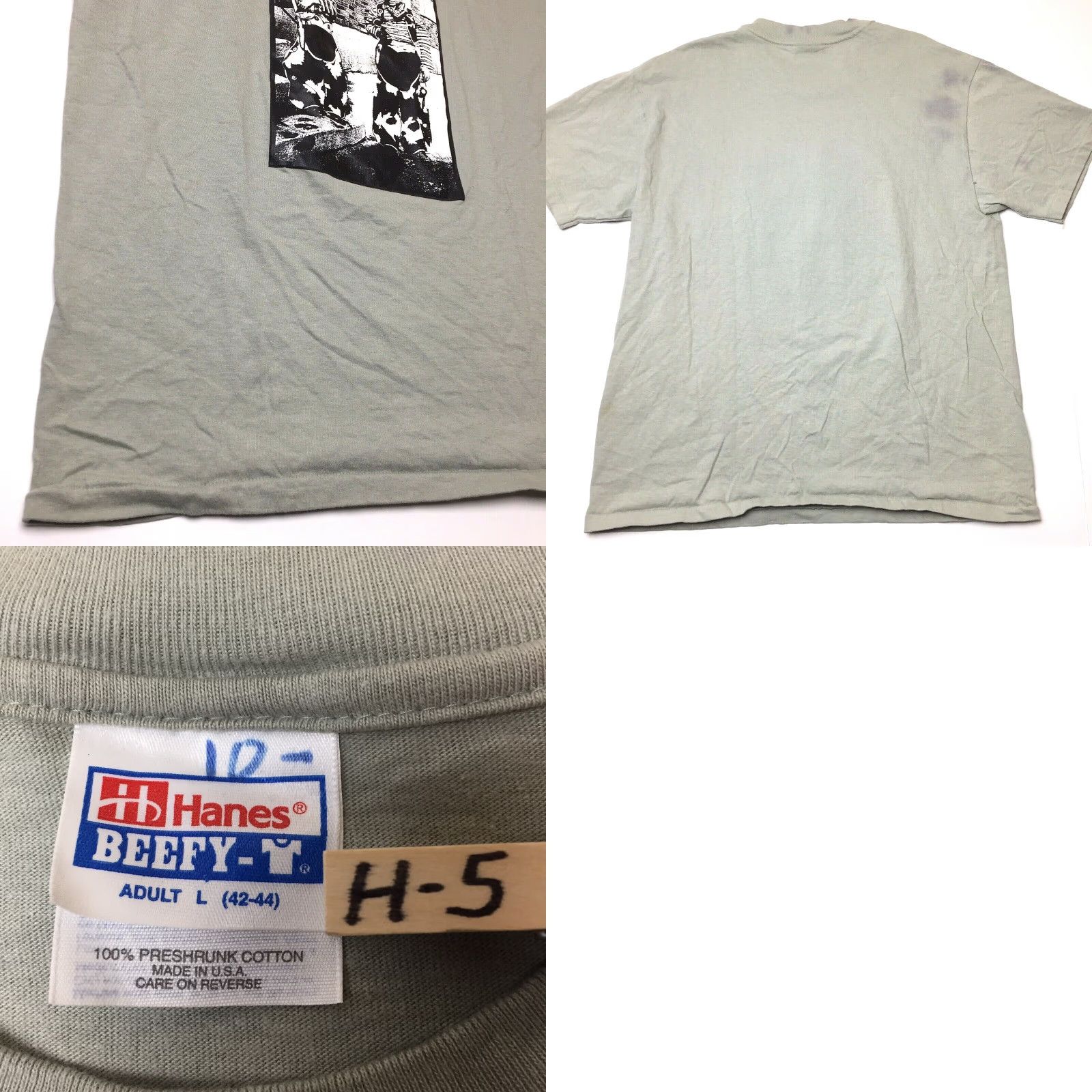 Hanes VINTAGE Hanes Shirt Green 100% Cotton Men L Short Sleeve 1990s Large Beefy T Size US L / EU 52-54 / 3 - 8 Thumbnail