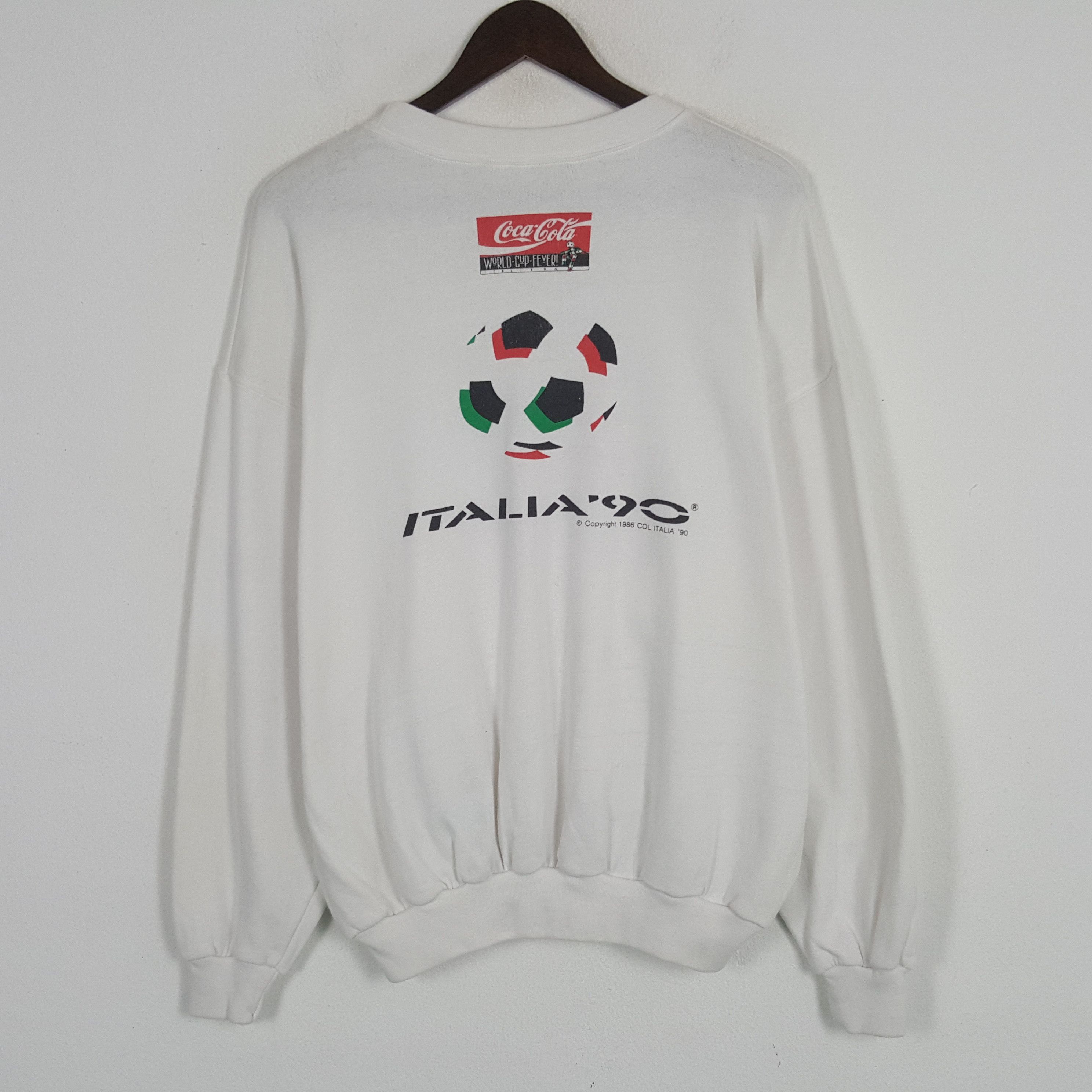Coca Cola × Vintage Vintage 90’s Col Italia 90 World Cup Sweatshirt Size US XXS / EU 40 - 3 Thumbnail