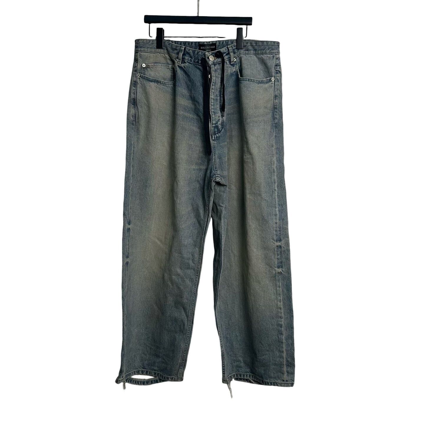 Balenciaga Balenciaga Distressed Drawstring Denim Jeans S Size US 30 / EU 46 - 1 Thumbnail