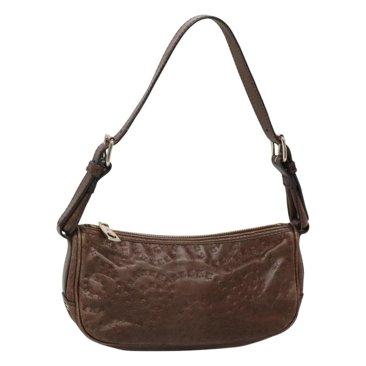 CELINE Shoulder Bag Leather Brown