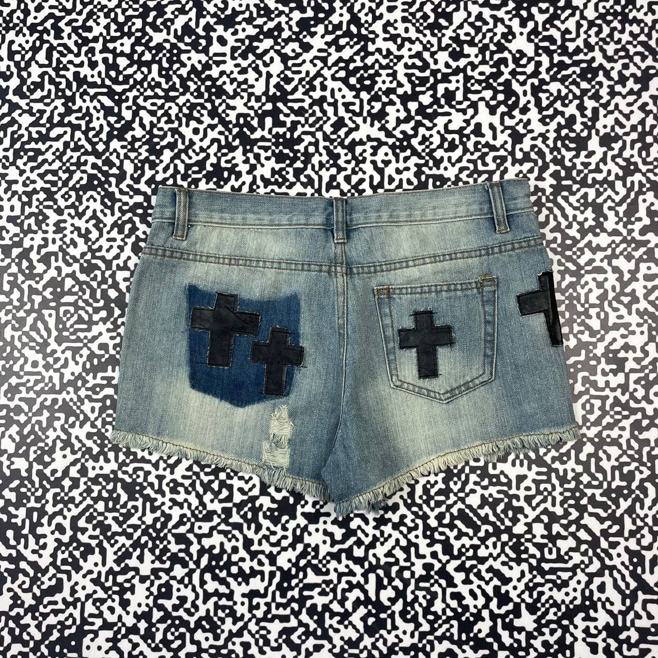 Seditionaries Vintage Y2K Japanese Cross Logo Mini Shorts Sexy Retro Style Size 29" - 6 Thumbnail