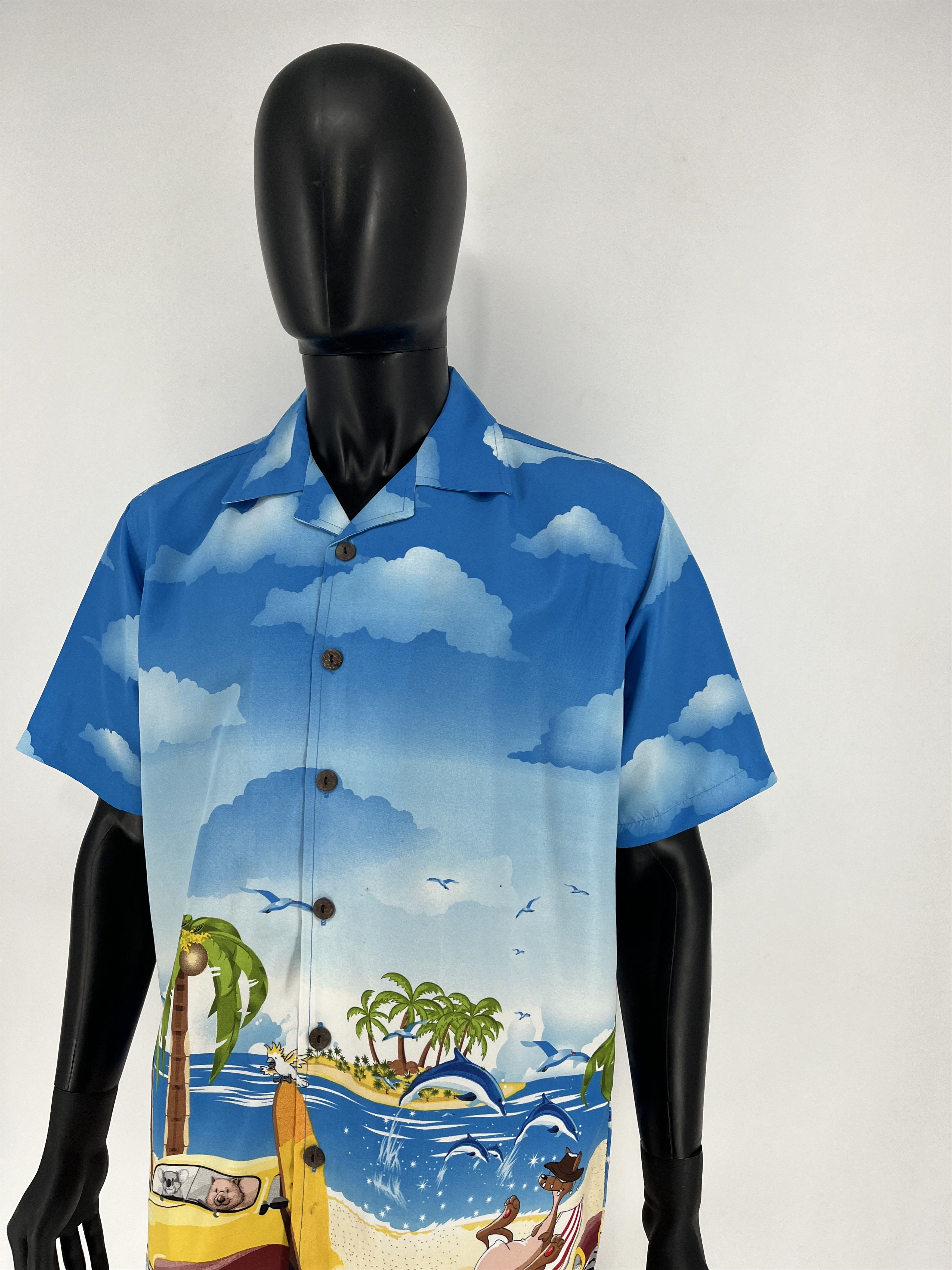 Vintage Men’s Crazy Hawaiian Shirt Short Sleeve True Face Size L Size US L / EU 52-54 / 3 - 5 Thumbnail