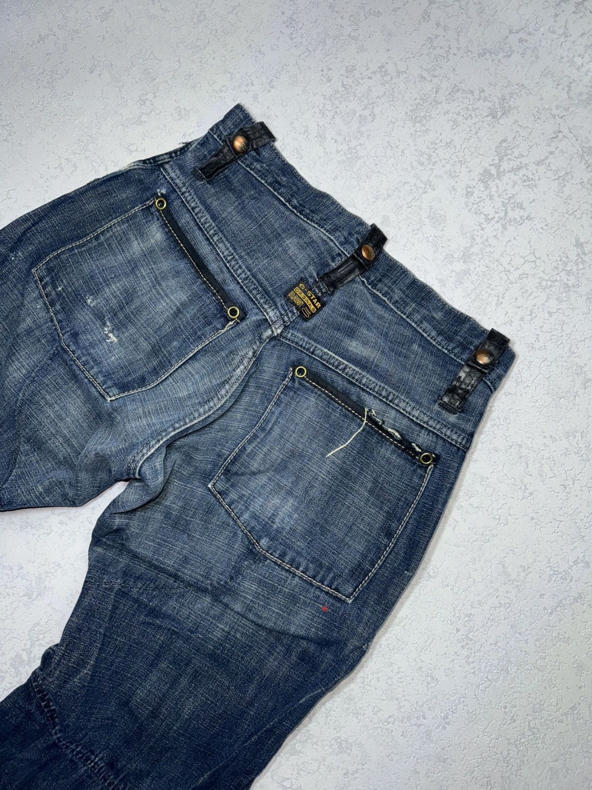G-Star Vintage G Star Raw Elwood Workwear Distressed Jeans Leather Size US 31 - 11 Thumbnail