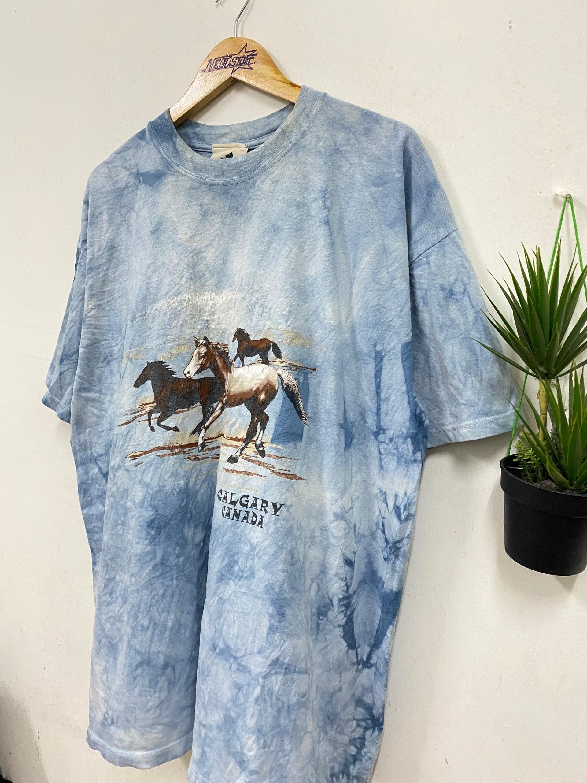 Vintage Vintage Habitat running horses tie dye t shirt Size US XL / EU 56 / 4 - 4 Thumbnail