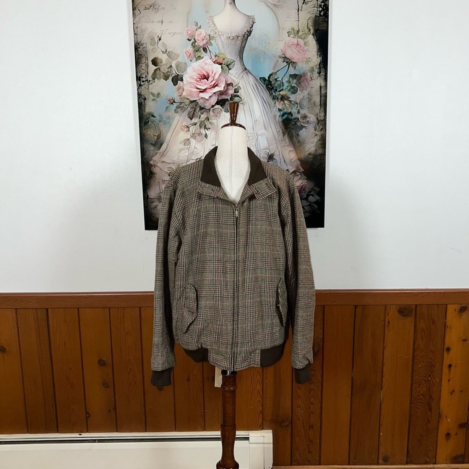 L.L. Bean Super Cool Vintage L.L. Bean Brown Plaid Wool Bomber Jacket! Size US L / EU 52-54 / 3 - 2 Thumbnail