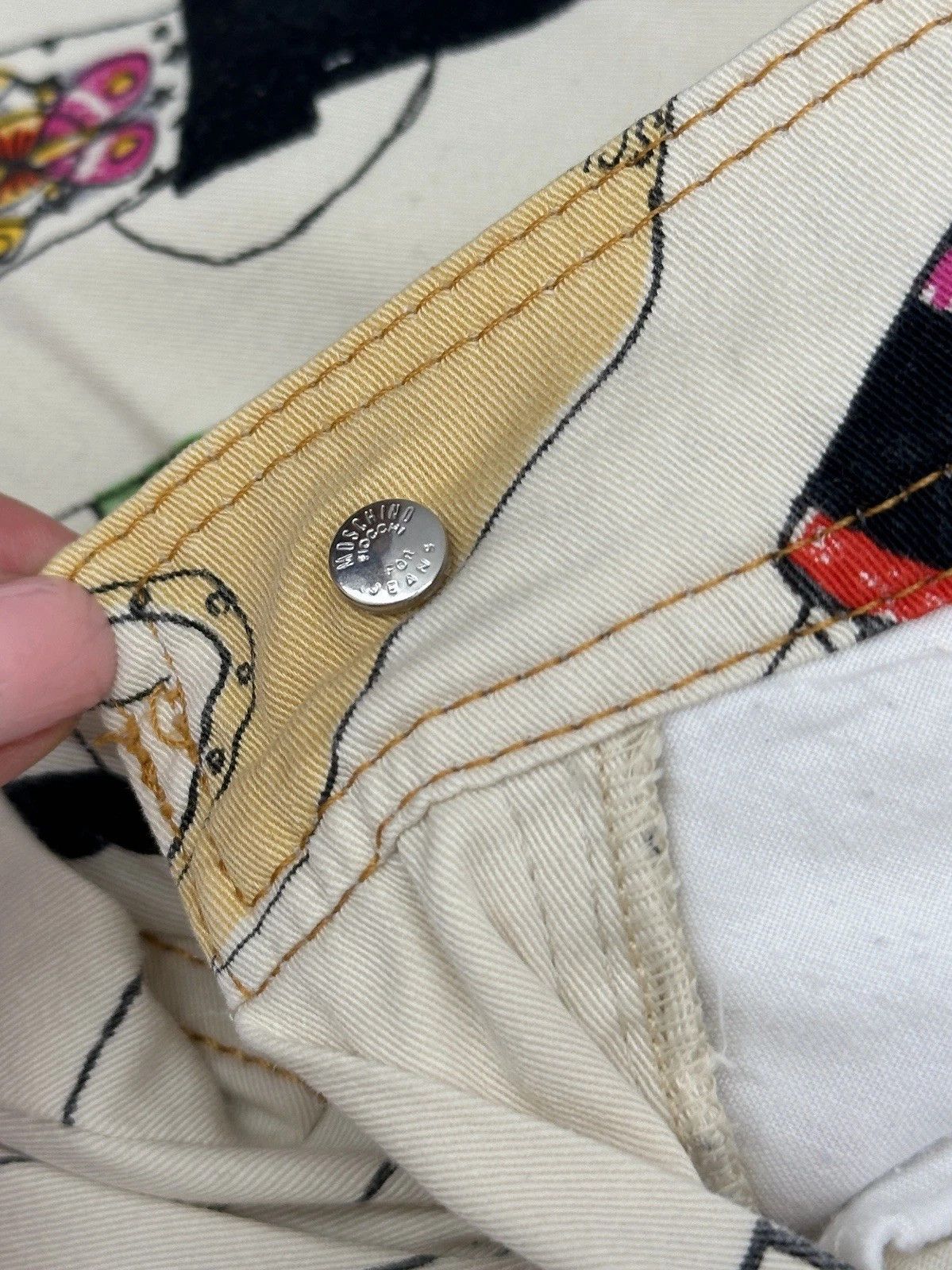 Moschino Vintage 90s Moschino Jeans Donna Womens Pants People Print Size 32" / US 10 / IT 46 - 10 Thumbnail
