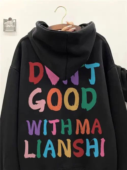 VIBE Hip Hop Graffiti Letter Print Loose XXL Hooded Sweatshirt Size US XXL / EU 58 / 5 - 1 Thumbnail
