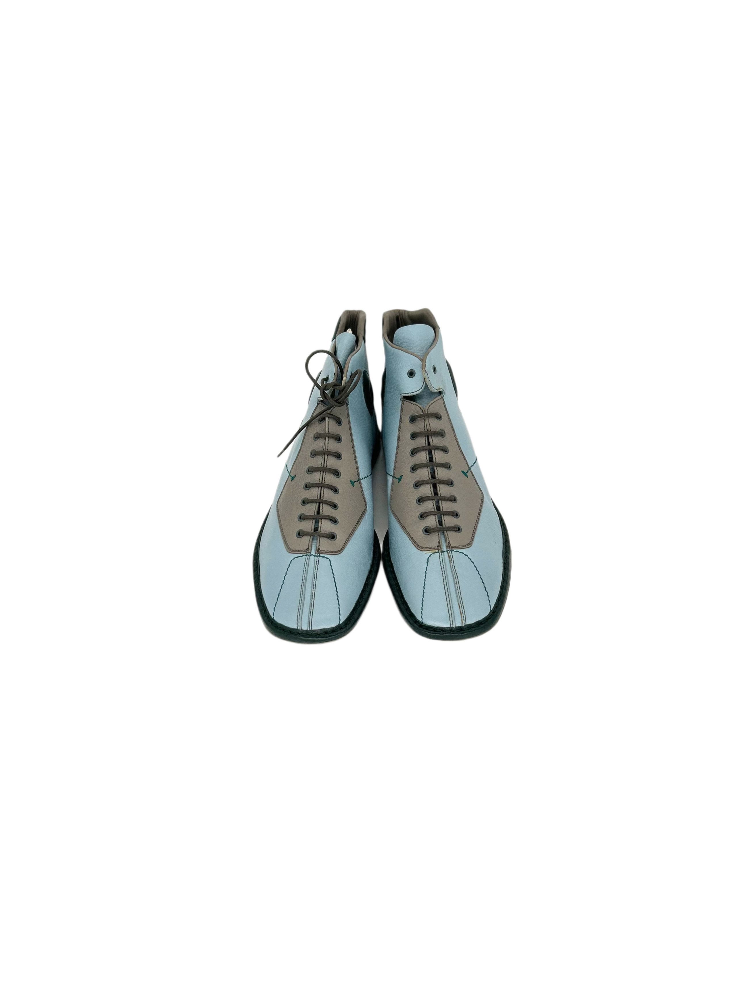 Prada Prada Libea Rossa Blue Hybrid High Top Lace Up Sneaker Shoes Size US 11 / EU 44 - 3 Thumbnail