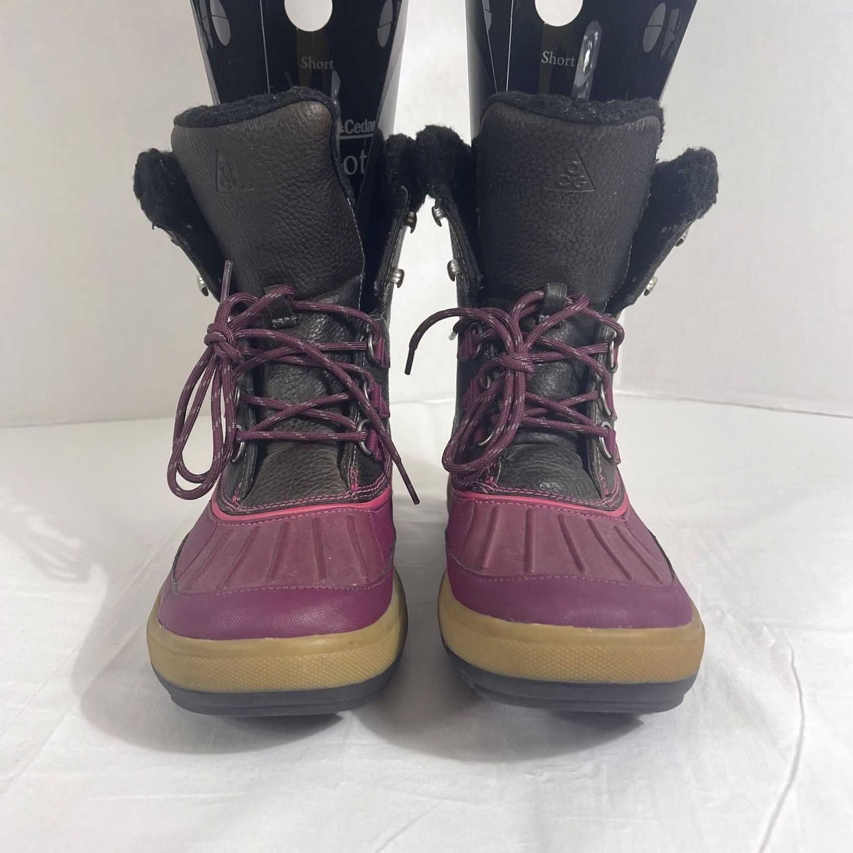 Nike Nike Womens Boot Hiking Winter Waterproof ACG Woodside II 2 Brown Pink 537347-006 Shoes 10 US 42 EU Men/Women? Size US 8 / IT 38 - 3 Thumbnail