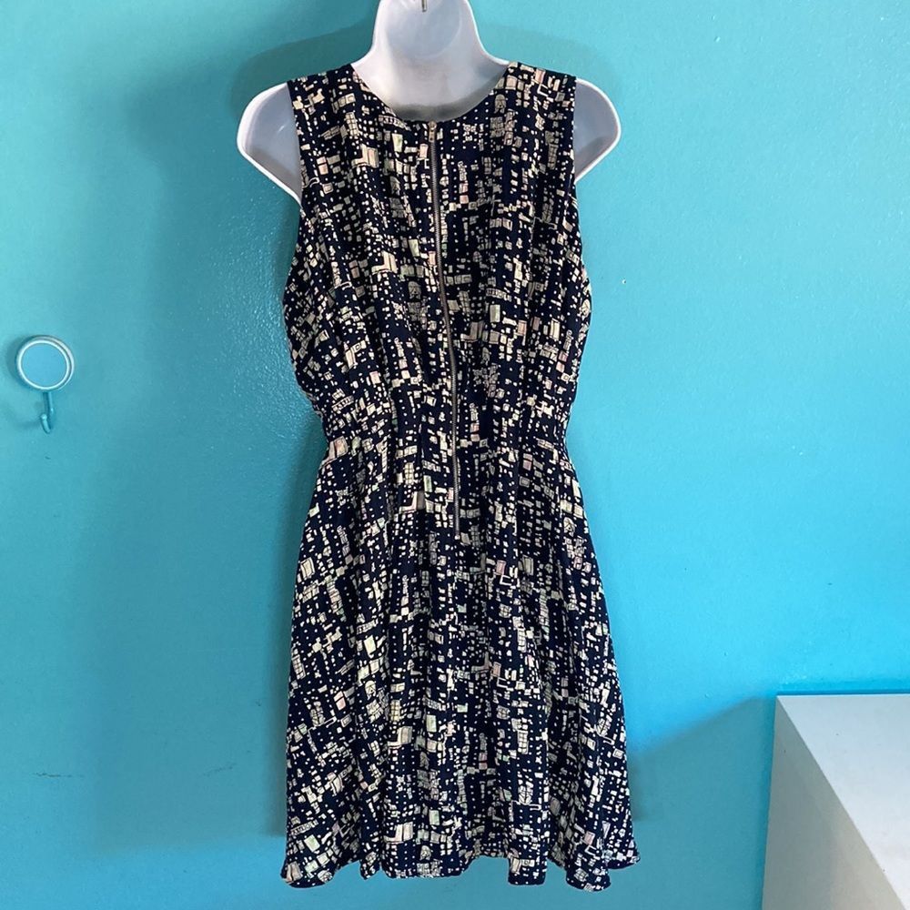 Vintage Super b Retro Y2K Women’s Size M Fit Flare Blue Pattern Mini Size M / US 6-8 / IT 42-44 - 3 Thumbnail