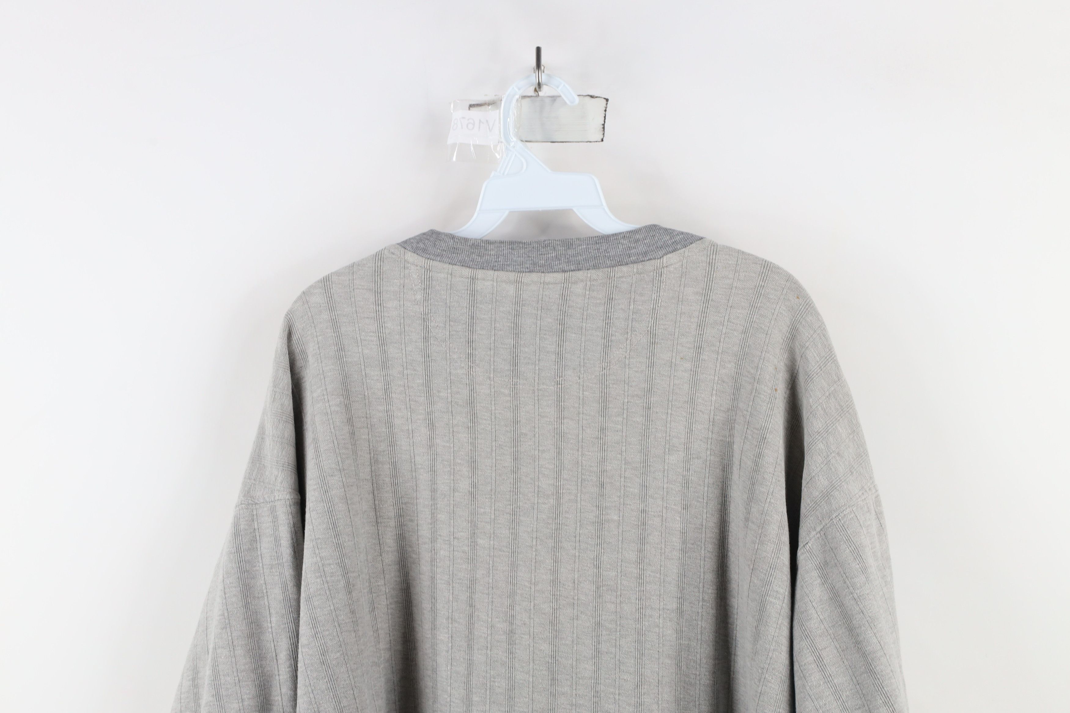 Vintage Vintage 90s Streetwear Ribbed Knit Henley T-Shirt Gray Size US XXL / EU 58 / 5 - 10 Thumbnail