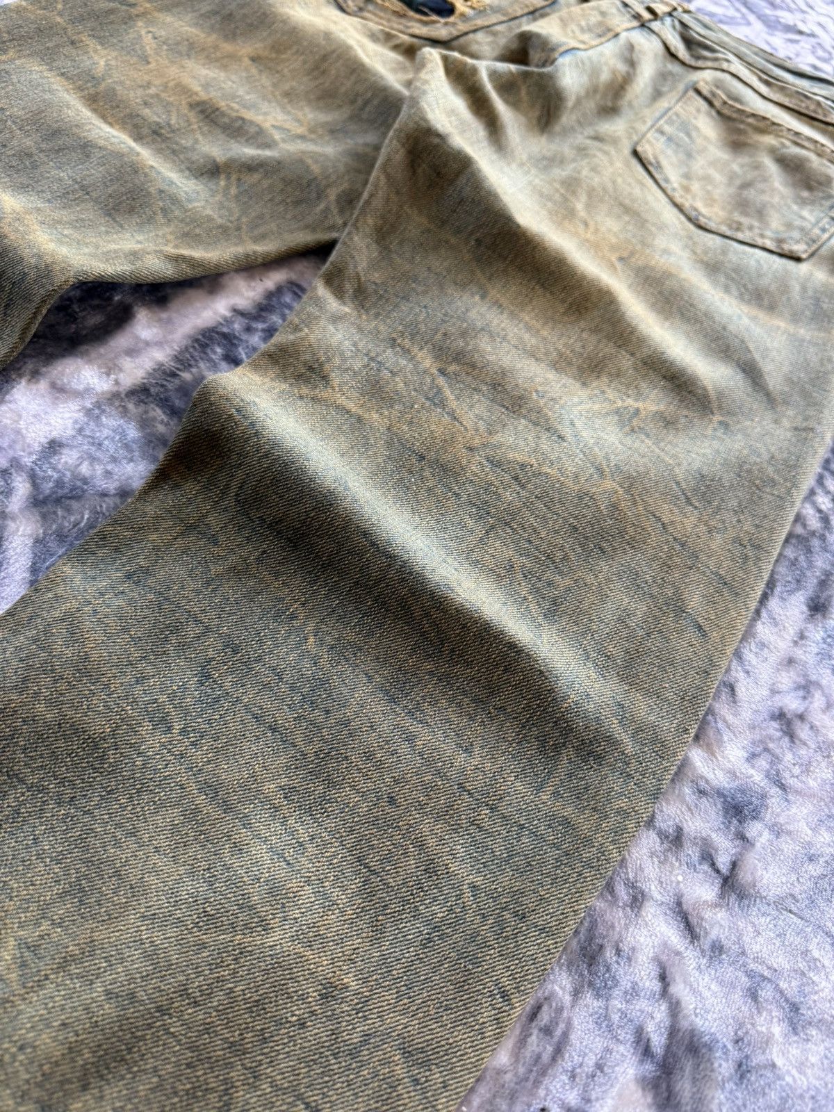 Le Grande Bleu (L.G.B.) 2000s Distressed Mud Wash Check plaid Patched Japanase Jeans Size US 29 - 17 Thumbnail