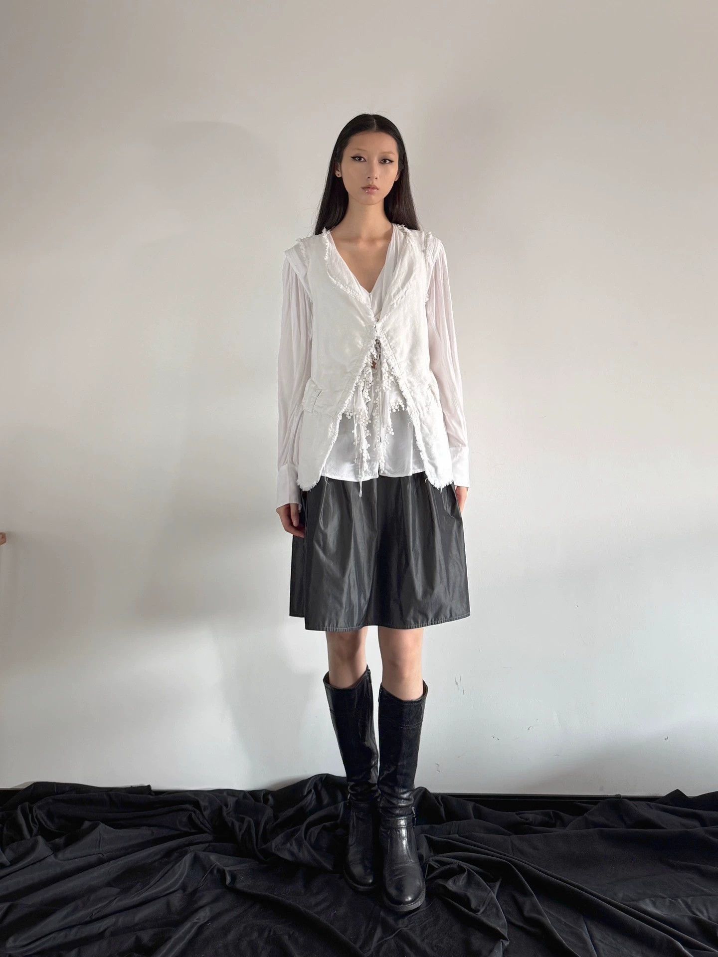 Vintage French Brand Distressed Tie Linen/Cotton Jkt Women Size 40 Size S / US 4 / IT 40 - 7 Thumbnail