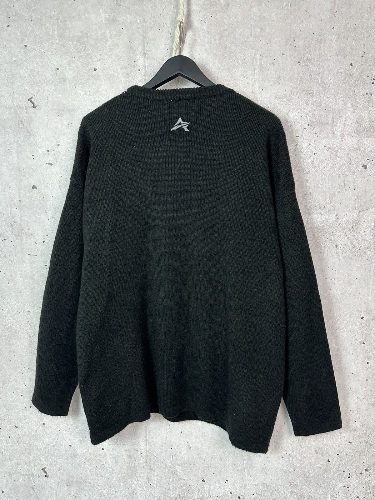 Avirex × Vintage Y2K Vintage Avirex Oversized Black Knit Sweater Size US XXL / EU 58 / 5 - 9 Thumbnail