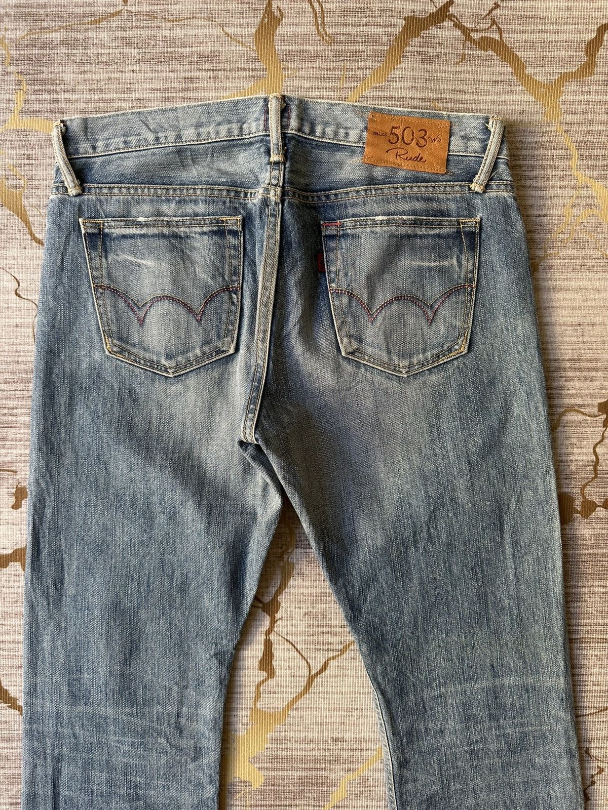 If Six Was Nine FLARE Edwin Miss 503 Rude Distressed Denim Size 30" / US 8 / IT 44 - 13 Thumbnail