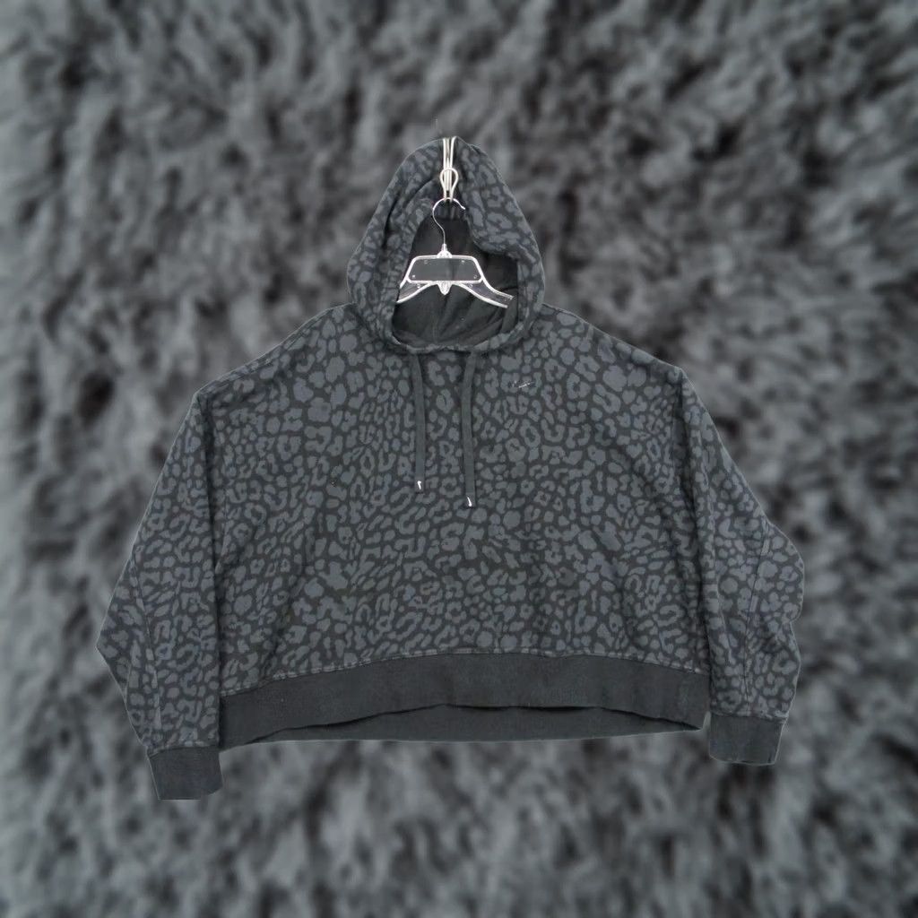 Nike Nike Hoodie Womens 3X Black Leopard Animal Print Fleece Pullover DM3987-010 Size XXL / US 16-18 / IT 52-54 - 1 Thumbnail